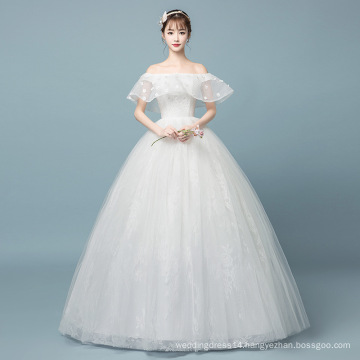 HQ200 Sexy Off Shoulder Appliqued Girls Wedding Dress Plus size custom make Long Full Lace Wedding Dress Bridal Gown
